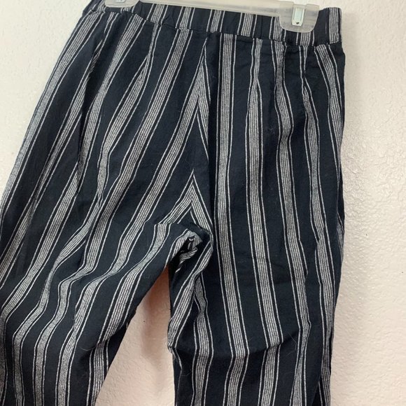 Brandy Melville High Rise Striped Tilden Pants Slim Straight Ankle Crop - Picture 6 of 11